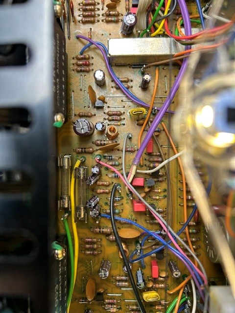 Pioneer SX-680 circuit board during restoration